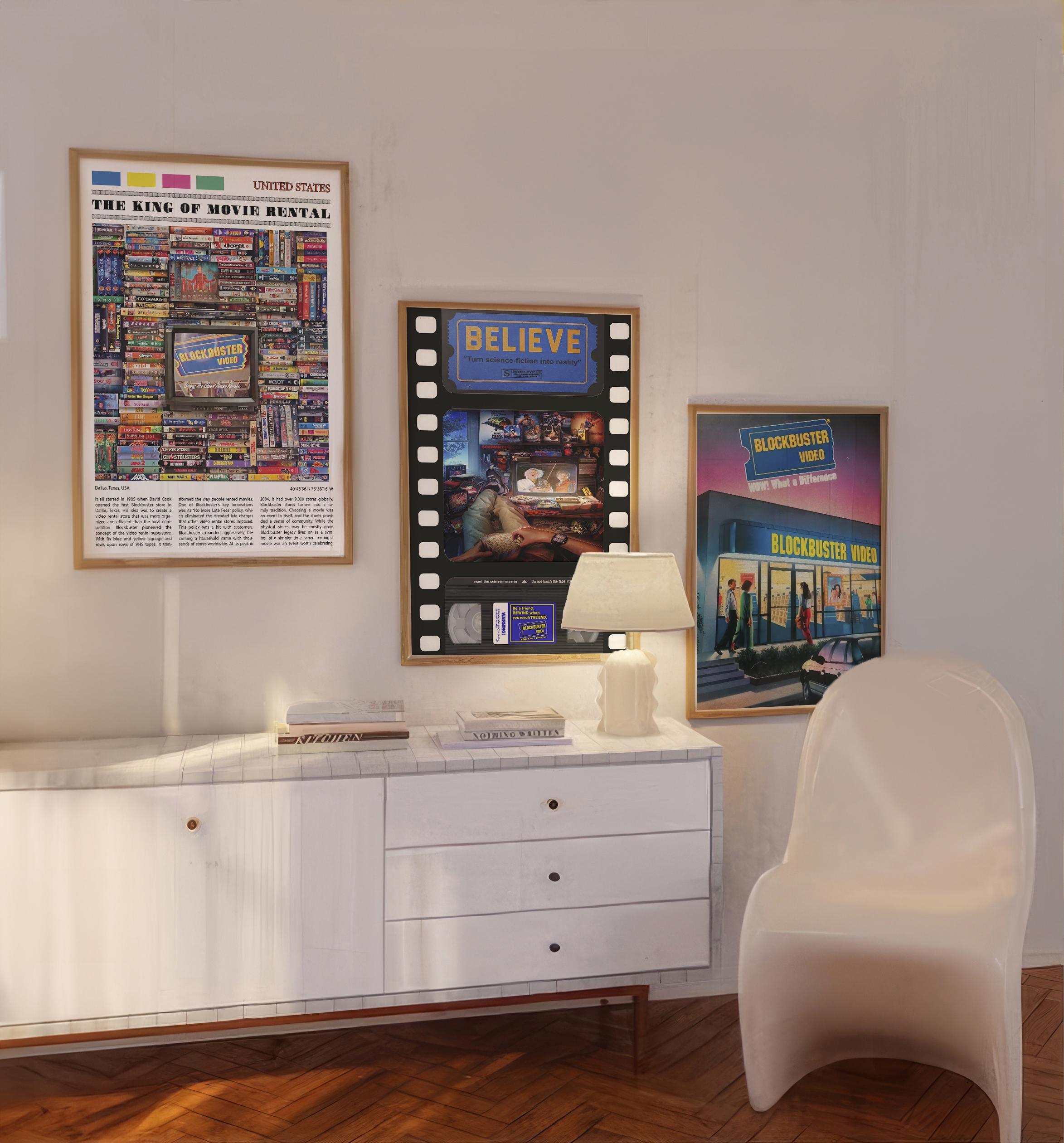 Blockbuster Video Set Of 3, 90s VHS, Film Collection Gift, Retro Movie Poster Collection, Nostalgia Collection, Aesthetic Retro Posters - DreamBrothers