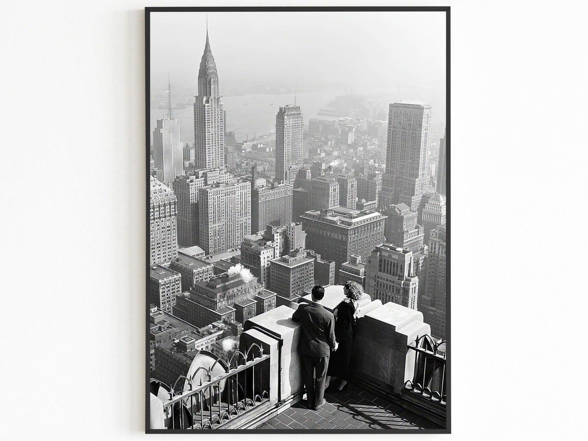 Chrysler Building Print, New York City Vintage Poster, Aesthetic Vintage Poster, Black And White Printable Photo, B&W, Travel Couple Gift - DreamBrothers