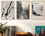 New York City Set of 3, Aesthetic Vintage Posters