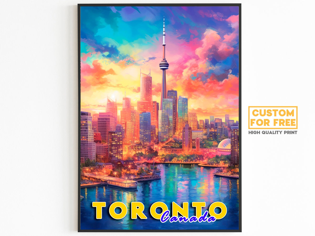 Toronto Art Poster, Canada Lights, Magic Travel Poster, Home Decoration For Traveller, USA Travel Gift, Colorful Aesthetic Print - DreamBrothers