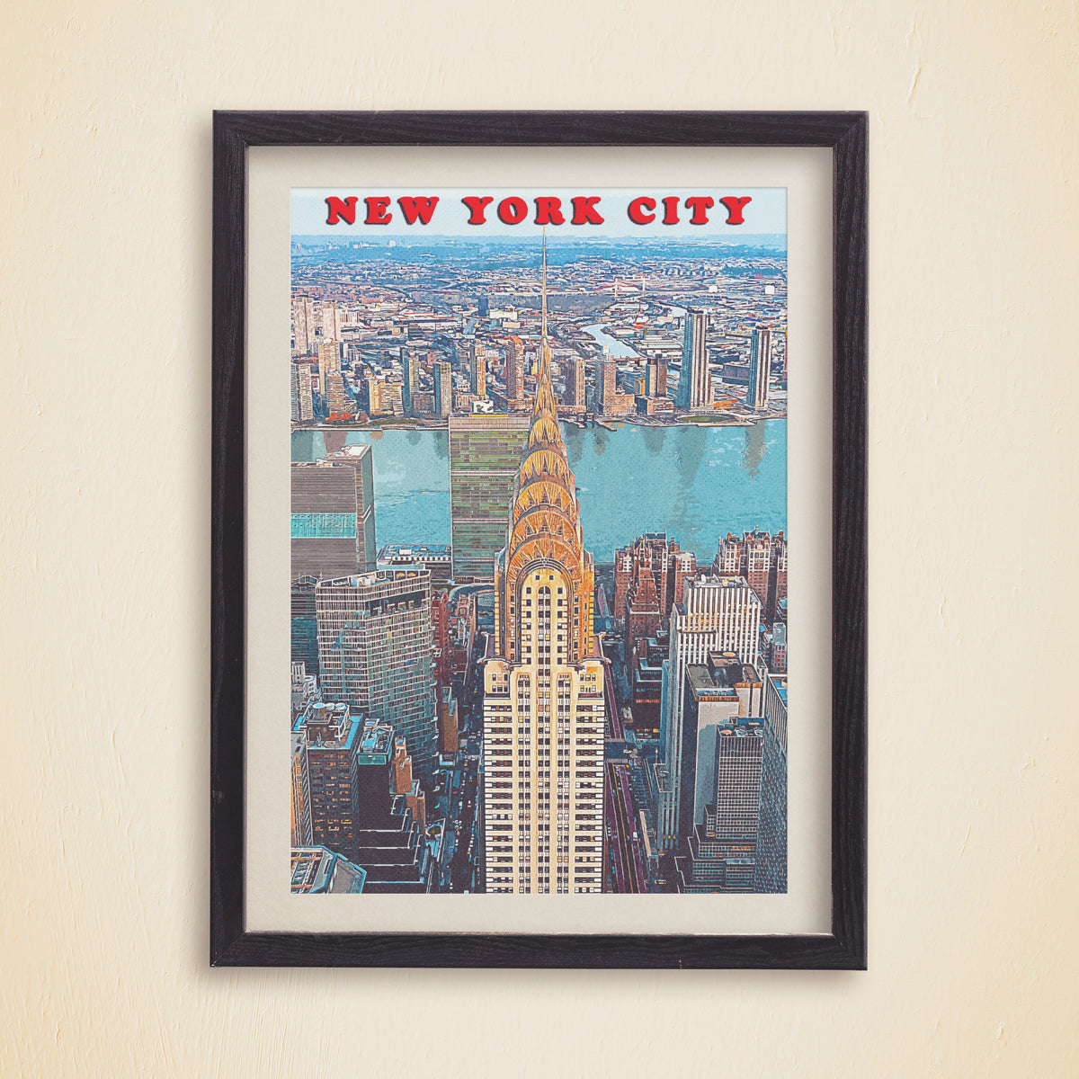 Chrysler Building Vintage Travel Poster, Manhattan Skyline Wall Art, New York Retro Poster, NYC Gift, USA DIY - DreamBrothers