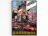 Broadway Theater Print, Manhattan Colorful Wall Art, New York Retro Poster, NYC Movie, Vibrant USA Print, Aesthetic NY, Pop Travel Poster