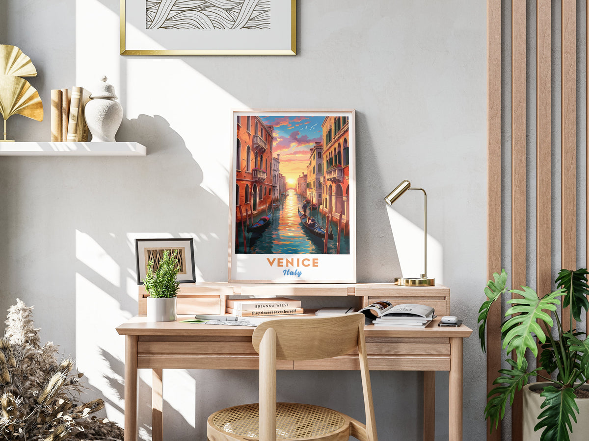 Venice Poster, Oil Painting Art, Romantic Wall Decor, Aesthetic Couple Gift, Italy Printable, Perfect Gift For Her, Valentine's Day Print - DreamBrothers