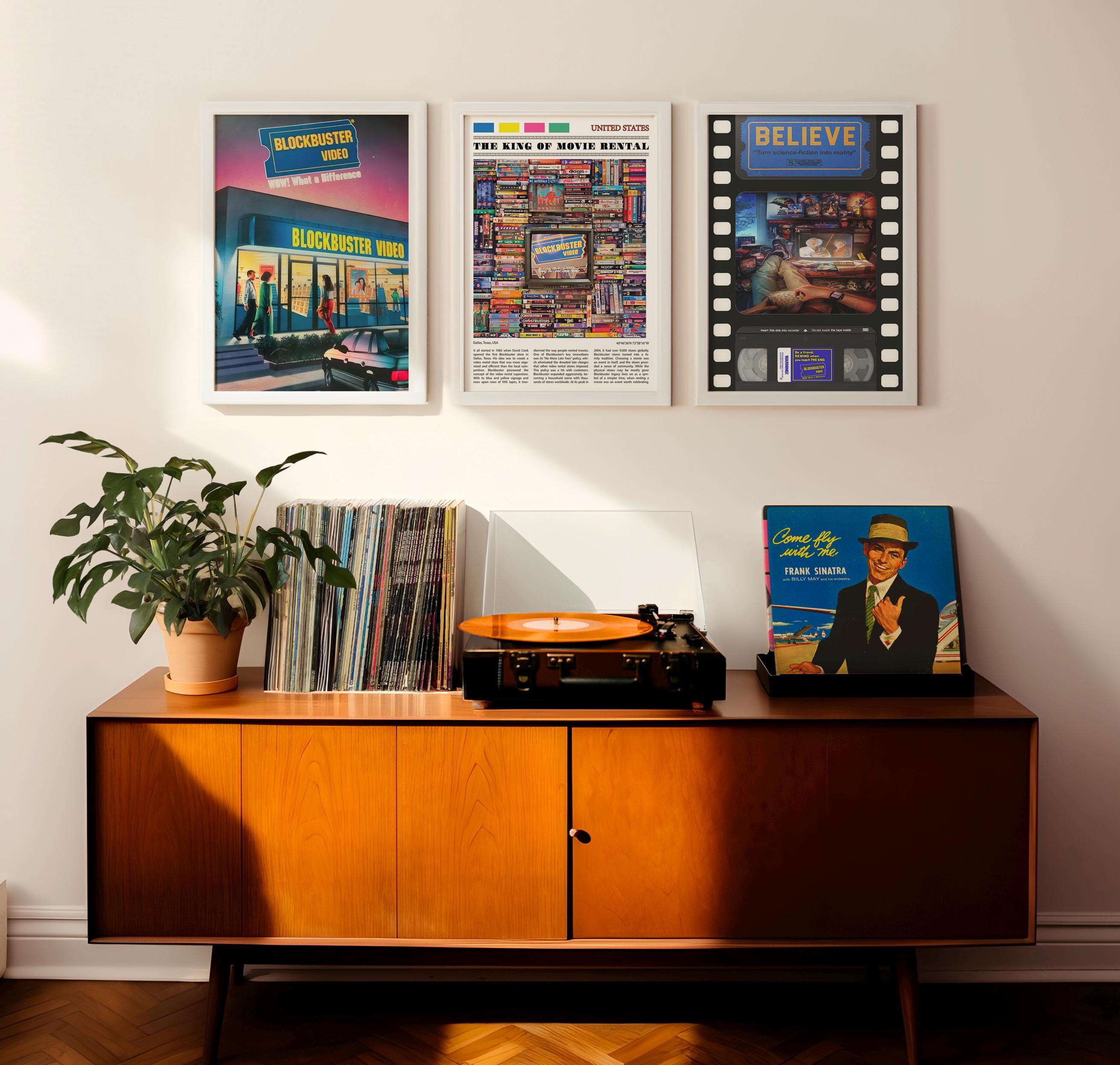 Blockbuster VHS Set Of 3 Poster, Film Collection Gift, Retro Movie Print, Nostalgia Collection, Aesthetic Retro Movie Poster Printable, 90s