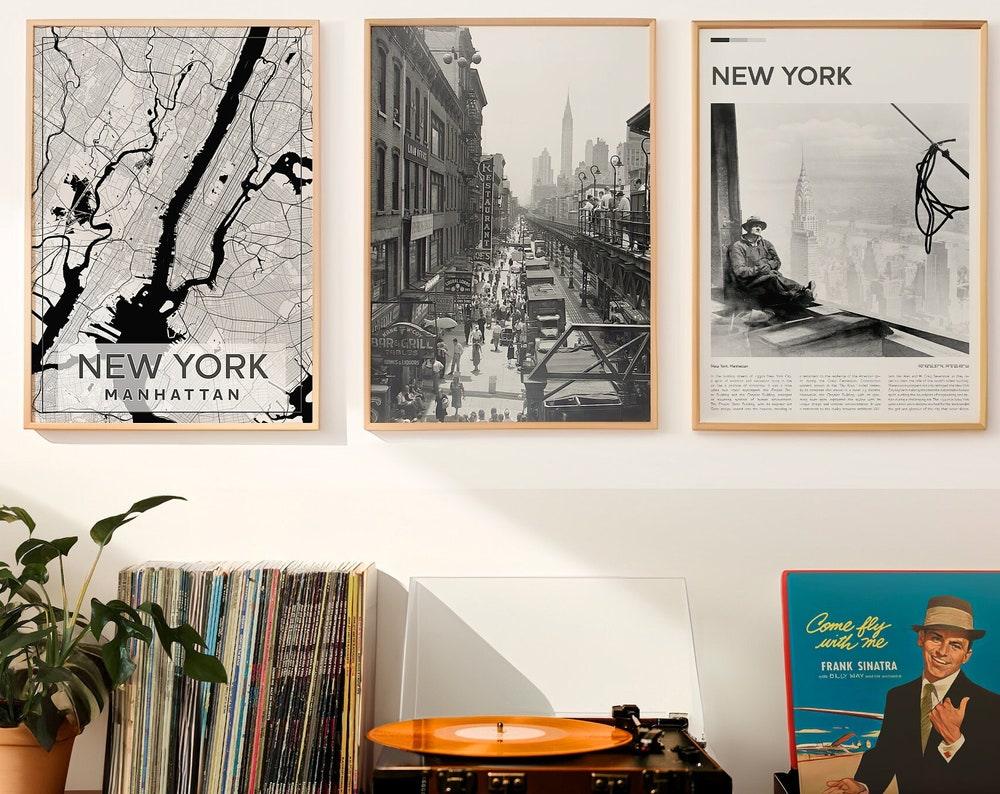 New York City Set of 3, Aesthetic Vintage Posters - DreamBrothers